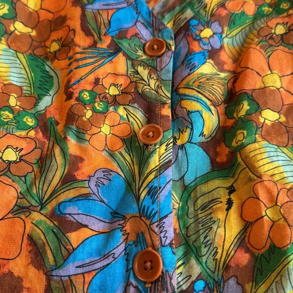 NWT LUCY & YAK Finn - V-Neck Cotton & Linen Jumpsuit Aloha Print Size UK14 US10 - Picture 7 of 16